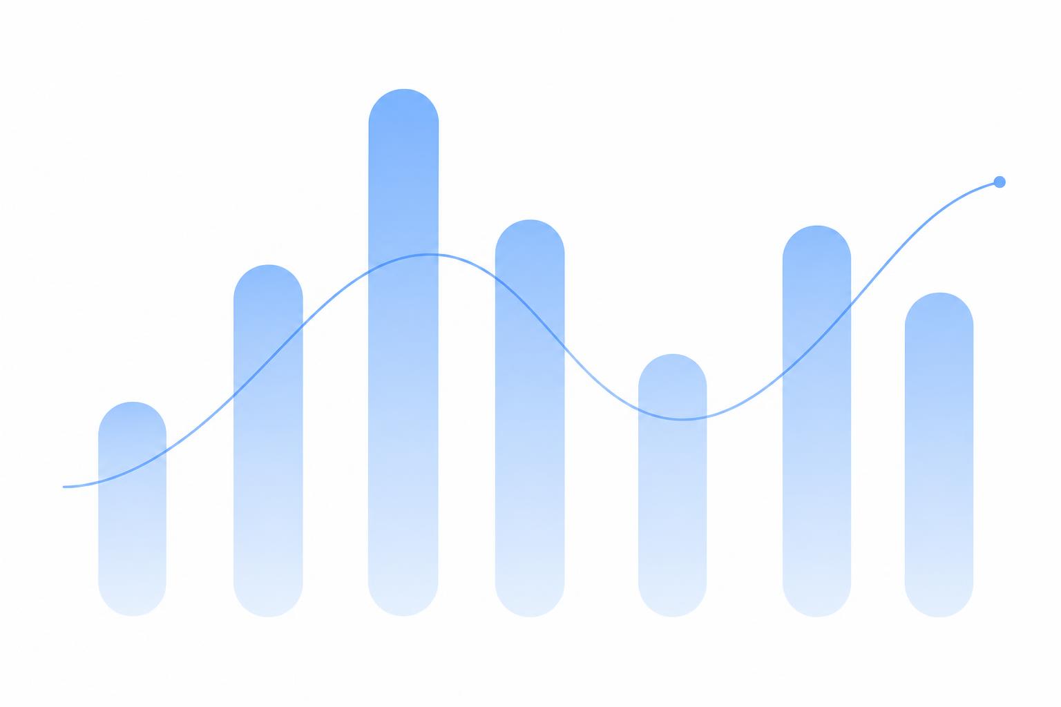 Abstract minimalist visualization of weekly office occupancy analytics